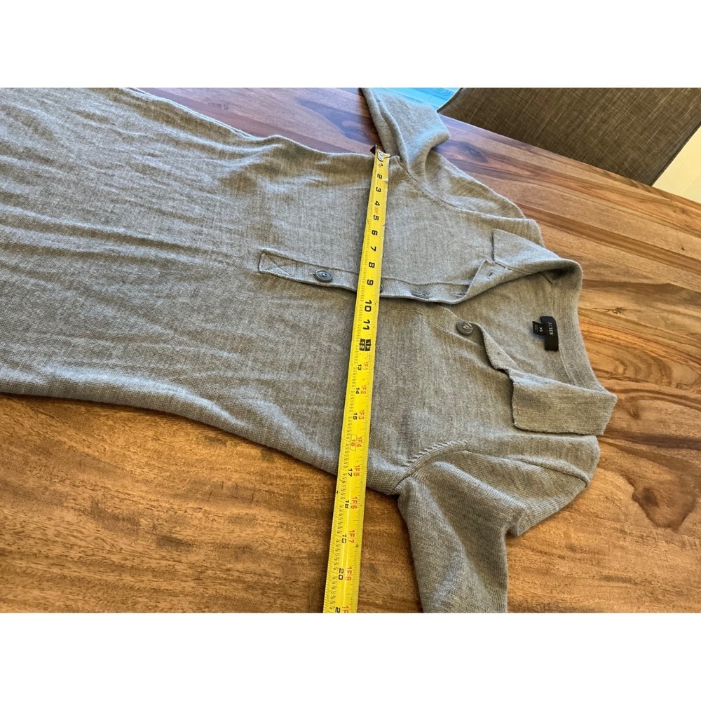 J Crew Gray Merino Wool Collared Long Sleeve Sweater Dress Midi Size XS - Picture 7 of 16